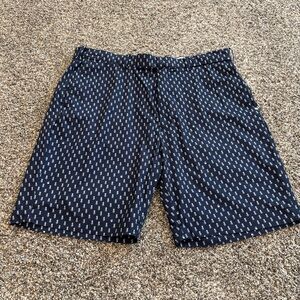 RLX Ralph Lauren Navy and White Patterned Golf Shorts